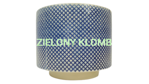 Doniczka Osłonka Ceramiczna 13cm Granatowa Kratka
