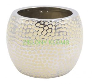 Doniczka Osłonka Ceramiczna Srebro 13cm Polnix