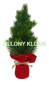 Sztuczna Choinka Jodła Worek Czerwony Welurowy 34CM