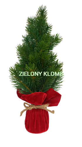 Sztuczna Choinka Jodła Worek Czerwony Welurowy 34CM