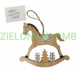 Drewniany Konik Na Biegunach Ozdoba 11cm Dakls
