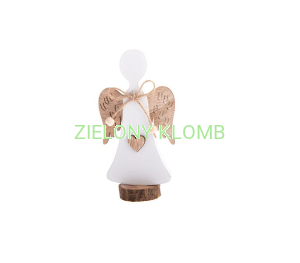 Drewniany Aniołek Serduszko Figurka 15CM Biały