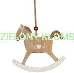 Drewniany Konik Na Biegunach Ozdoba Wisząca Serce