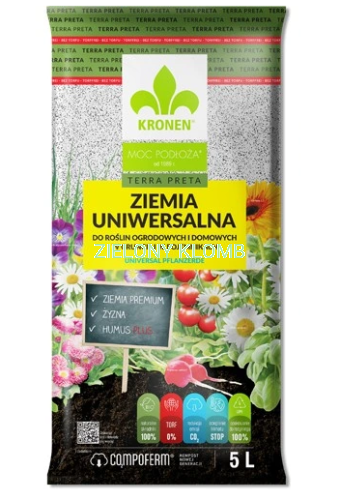 Podłoże Ziemia Uniwersalna Bez Torfu 5L Kronen