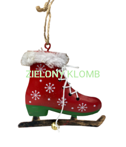 Zawieszka Na Choinkę Metalowa Łyżwa Z Dzwonkami