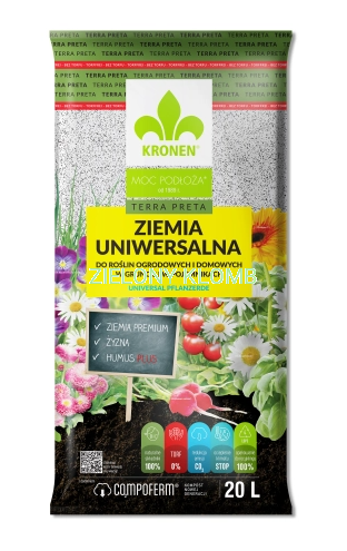 Podłoże Ziemia Uniwersalna Bez Torfu 20L Kronen