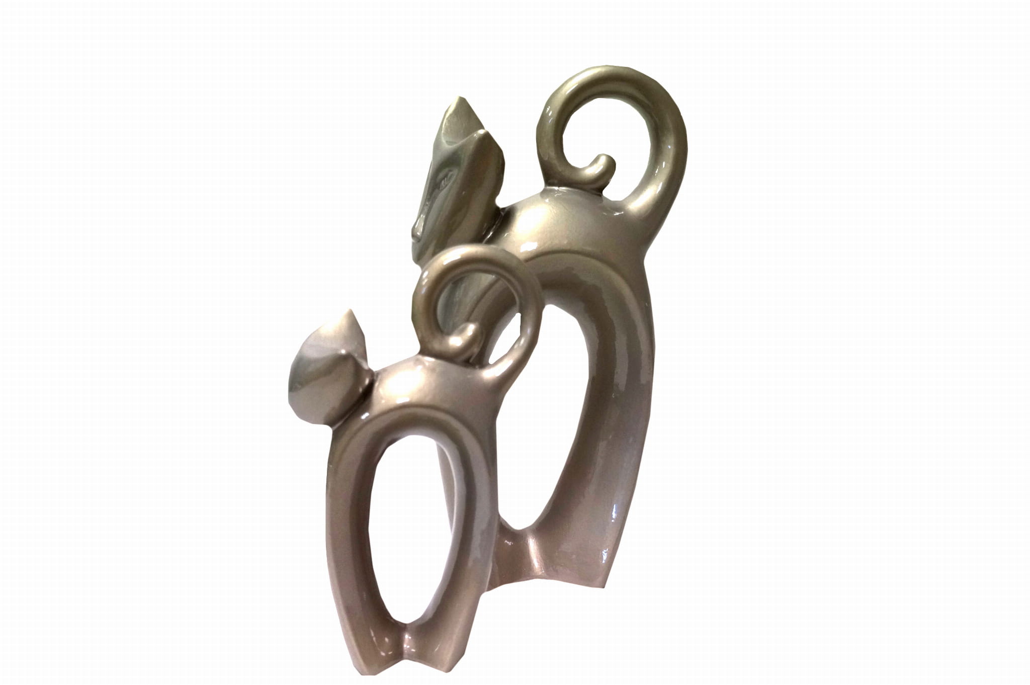 figurka ceramiczna kot centrum ogrodnicze zielony klomb
